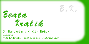 beata kralik business card