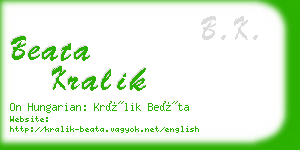 beata kralik business card